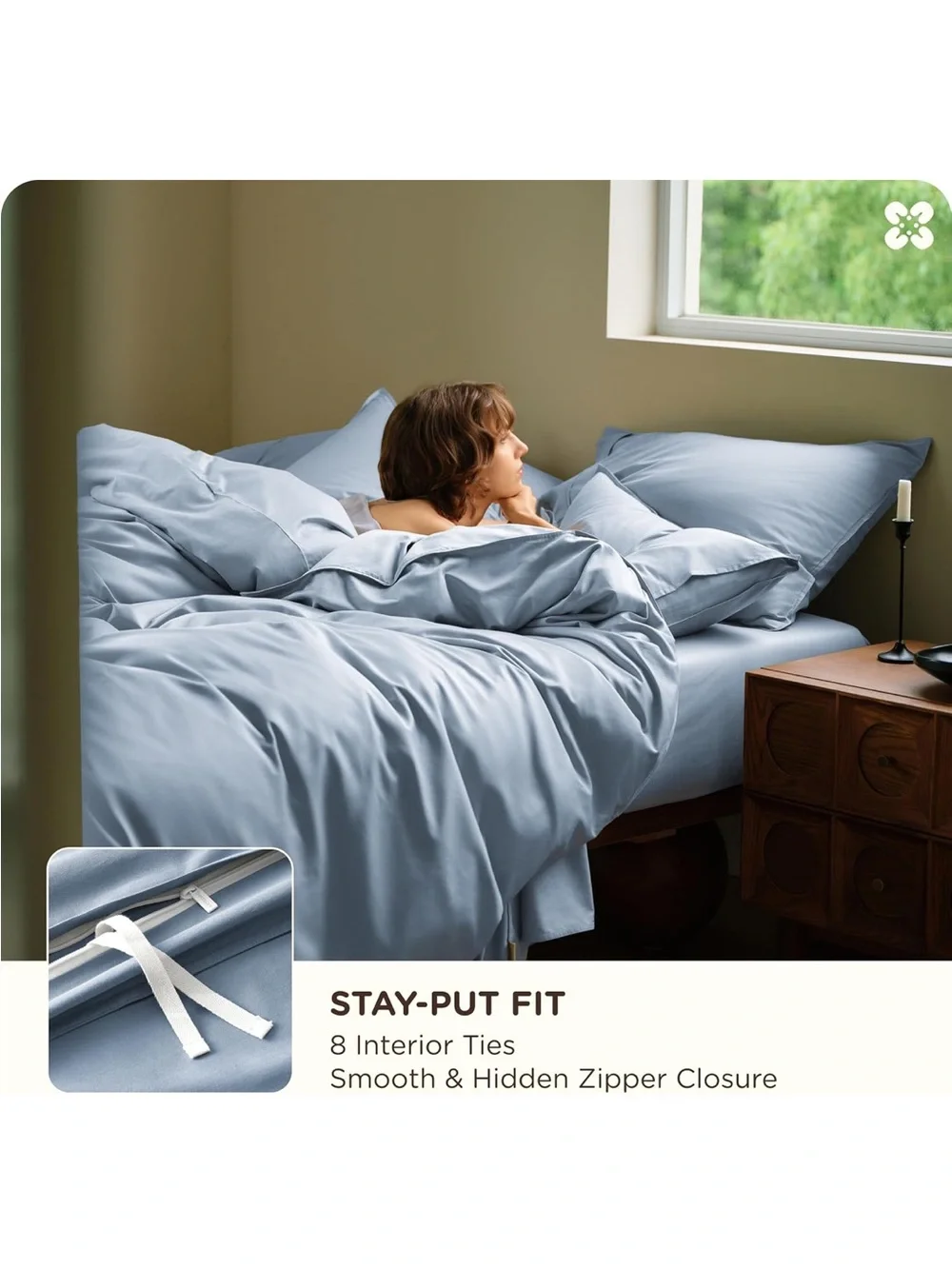 NEW Bedsure PureWoven Bamboo/Cotton Cooling Duvet Cover, Ideal for Hot Sleepers,